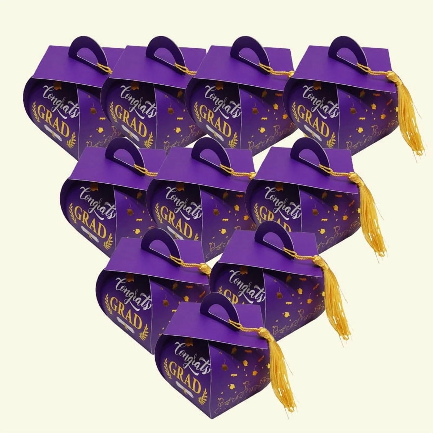 10pcs Graduation Cap Shape with Tassel Graduation Party Supplies Graduation Gift Box