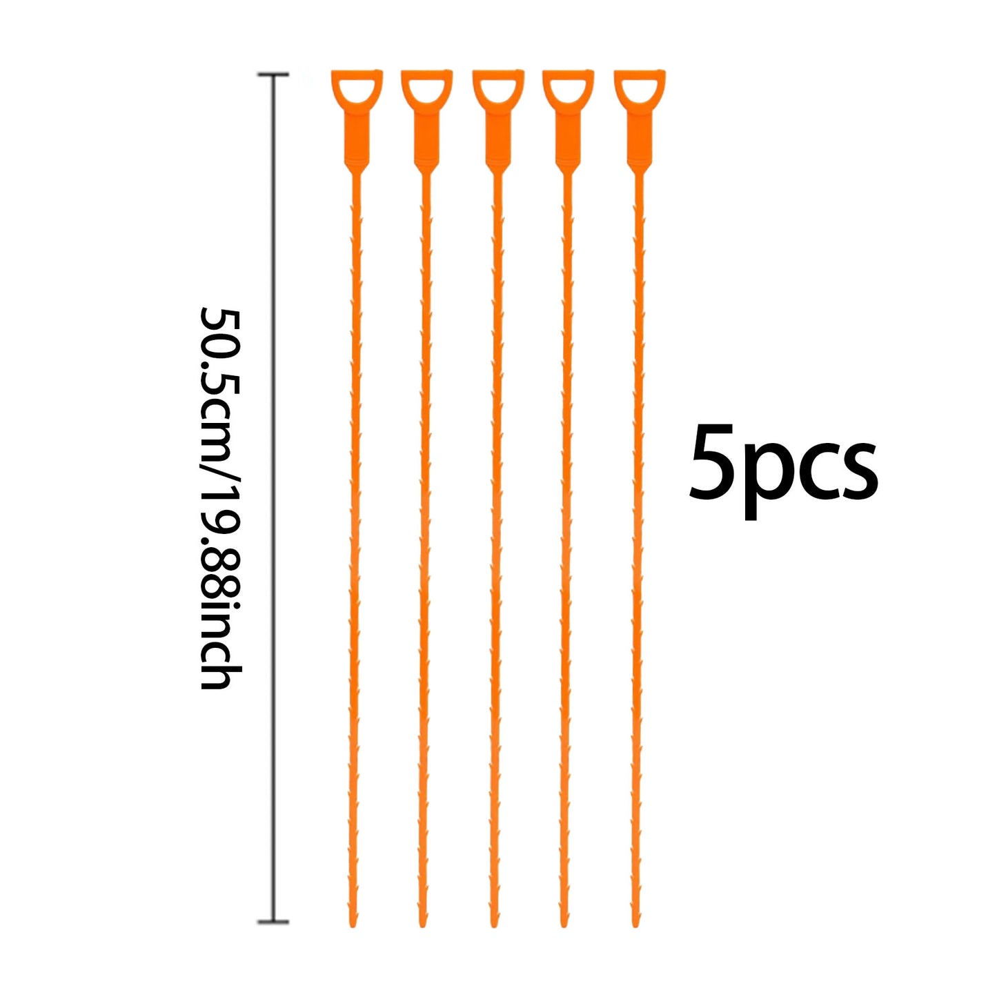5pcs 19.88in Flexible Handheld Drain Augers for Hair Clog Remover