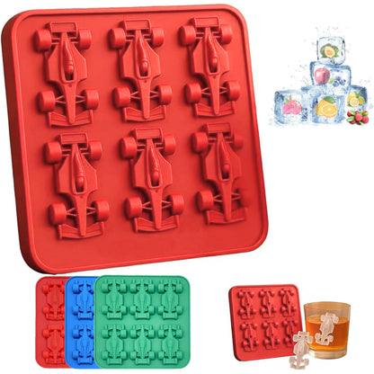 Silicone Racing Car Jello Molds,6-Cavity 3D No-Plastic,Easy Release