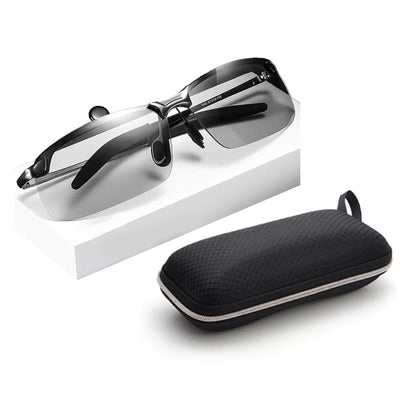 Photochromic Polarized Driving Sunglasses for Men - Day to Night Transition Safety Glasses