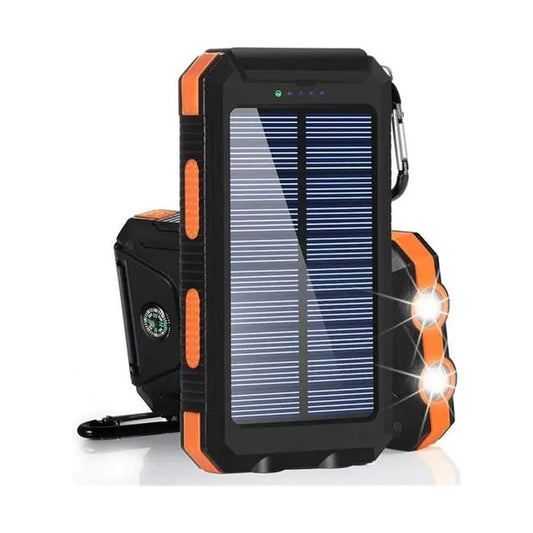 20000mAh Portable Type-C Solar Power Bank for All Cell Phones - Waterproof Battery Pack,  Three Outputs/LED Flashlights