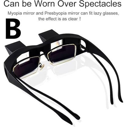 Horizontal Lazy Glasses for Lying Down – HD Prism Bed Reading & TV Watching Glasses