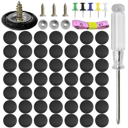 50PCS Automotive Car Roof Headliner Repair Button (with Pushpins + Measure + Screwdriver)