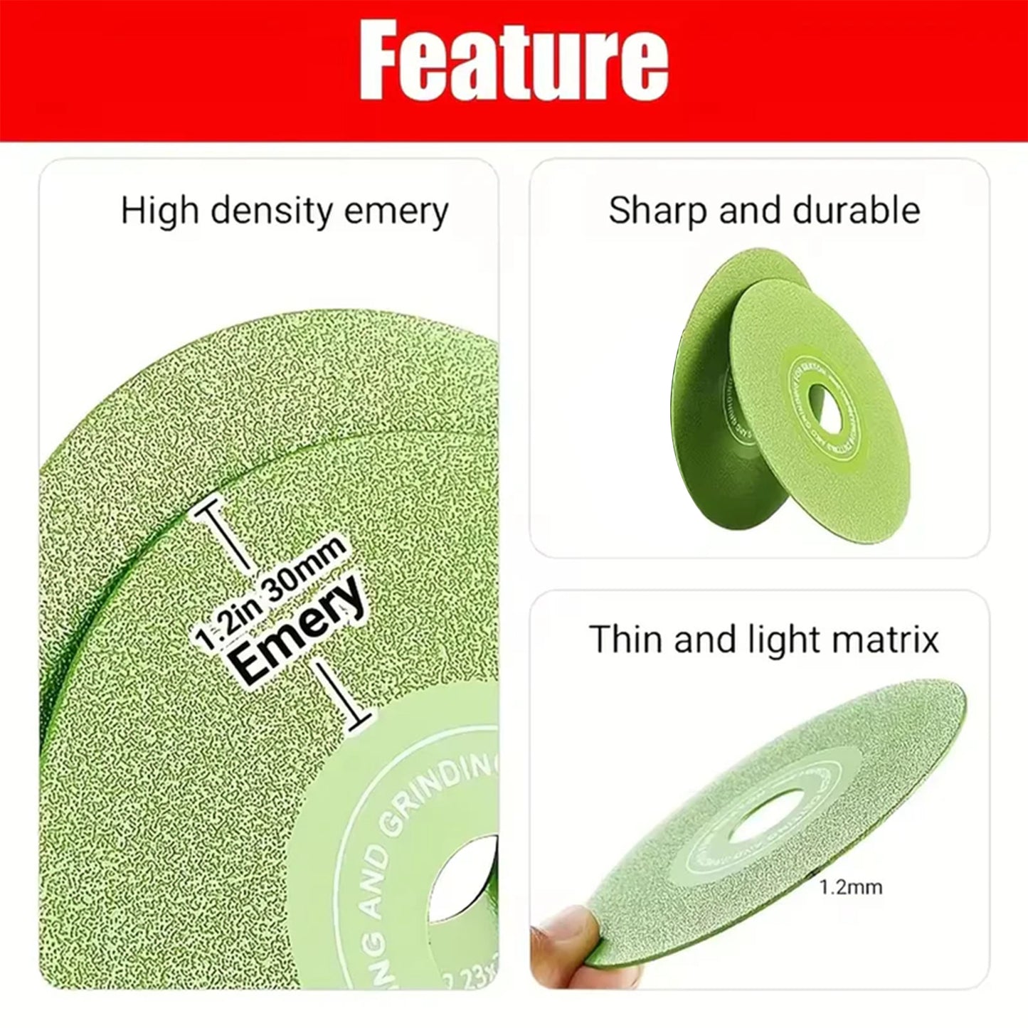 3-Piece Diamond Cutting Blades Set With 1.2" Ultra-Wide Multi-Pore Design
