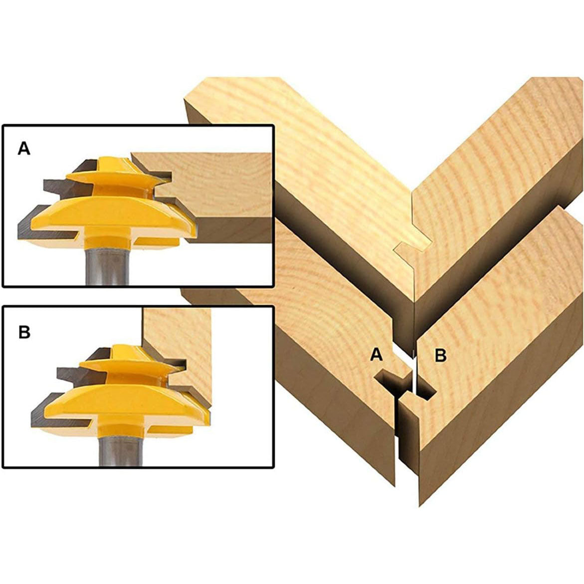 1/2" Router Bit - 45 Degree Glue Joint Lock Miter