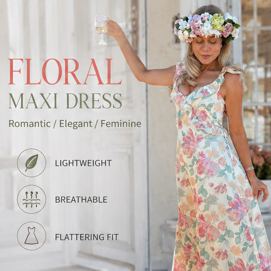 Womens Summer Floral Maxi Dress