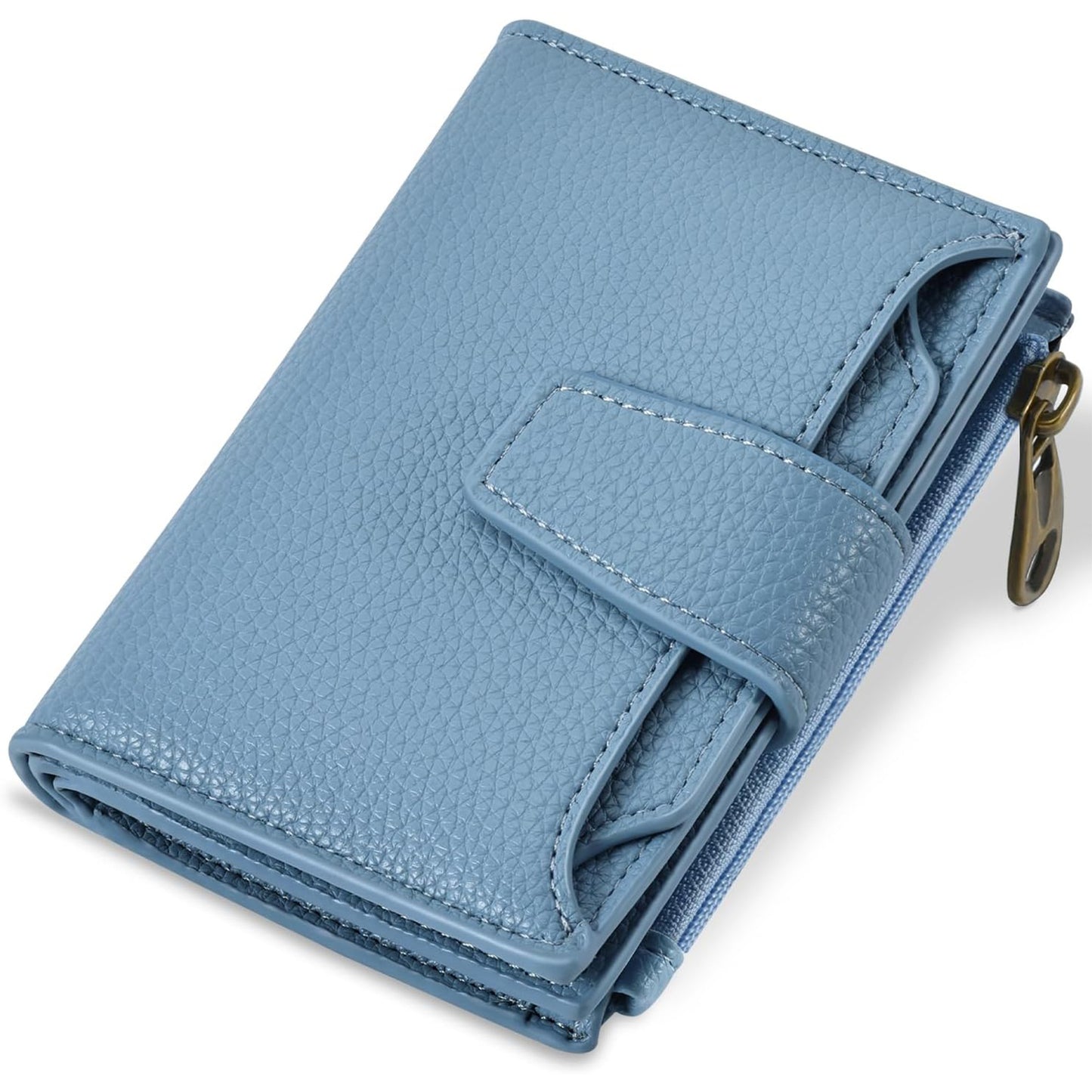 Small Wallet for Women Leather Bifold Compact RFID Blocking