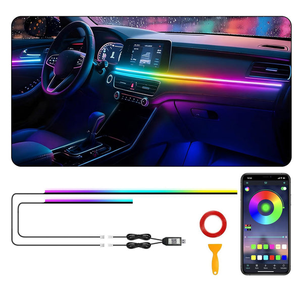 2 in 1 Interior Car LED Strip Lights, RGB Dynamic Dreamcolor Lights