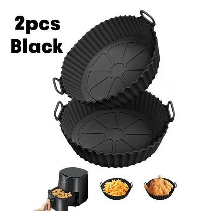2pcs Air Fryer Silicone Liners for 3 to 5 Qt Air fryer Oven Reusable Baking Tray