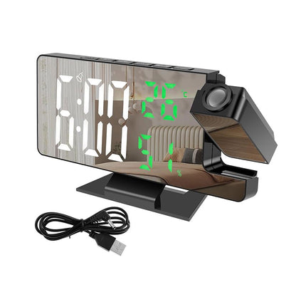 Digital Alarm Clocks,Projection on Ceiling Wall Digital Clock with 180° Rotatable Projector RGB Night Light