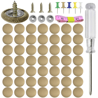 50PCS Automotive Car Roof Headliner Repair Button (with Pushpins + Measure + Screwdriver)