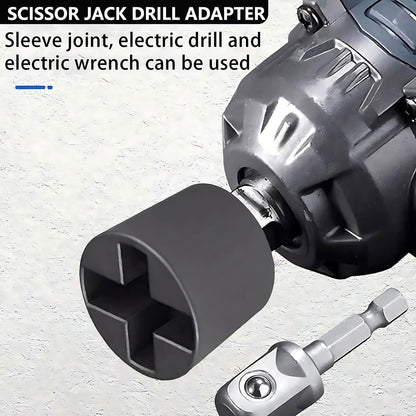 Universal Jack Socket Adapter with a 1/2 in Socket Adapter Bit for Hand Drill, Scissor Jack Drill Adapter