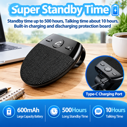 Bluetooth 5.0 Wireless Car Sun Visor Hands-Free Kit