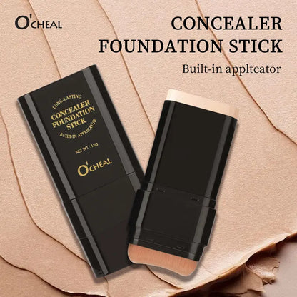 2-in-1 Foundation & Contour Stick: Long-Wear, Lightweight Full Coverage Concealer