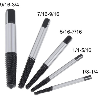 5PCS Screw Extractor Easy Out Set Drill Bits