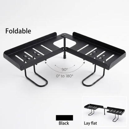 Steel Foldable Shelf Organizer for Homeowners - No-Drilling Over-Faucet Caddy with Adjustable Legs