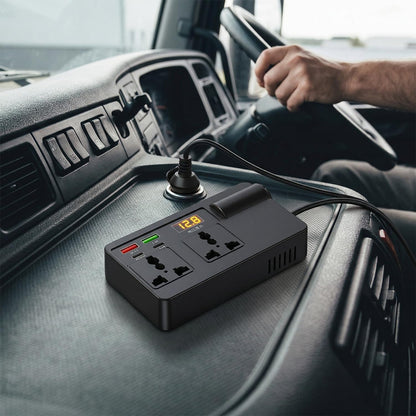 Portable Car Inverter, 12V/24V to 220V with Digital Display