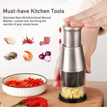Multifunctional Stainless Steel Garlic Chopper