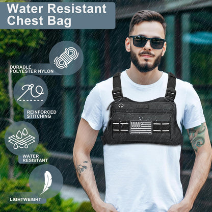Black Unisex Tactical Chest Vest