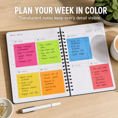 Frosted See-Through Glittered Reusable Sticky Notes