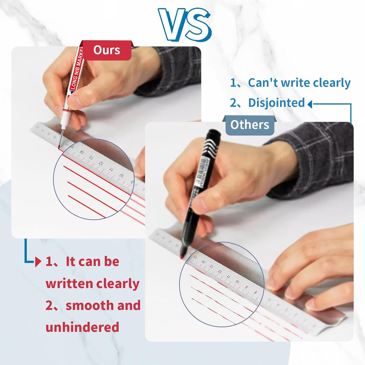 10 PCS Long Head Deep Hole Marker Pens