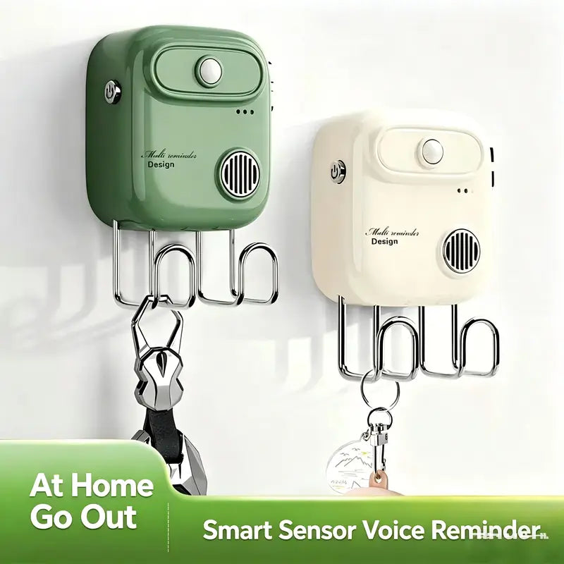 Door Exit Reminder with Key Holder, Recordable Voice Reminder