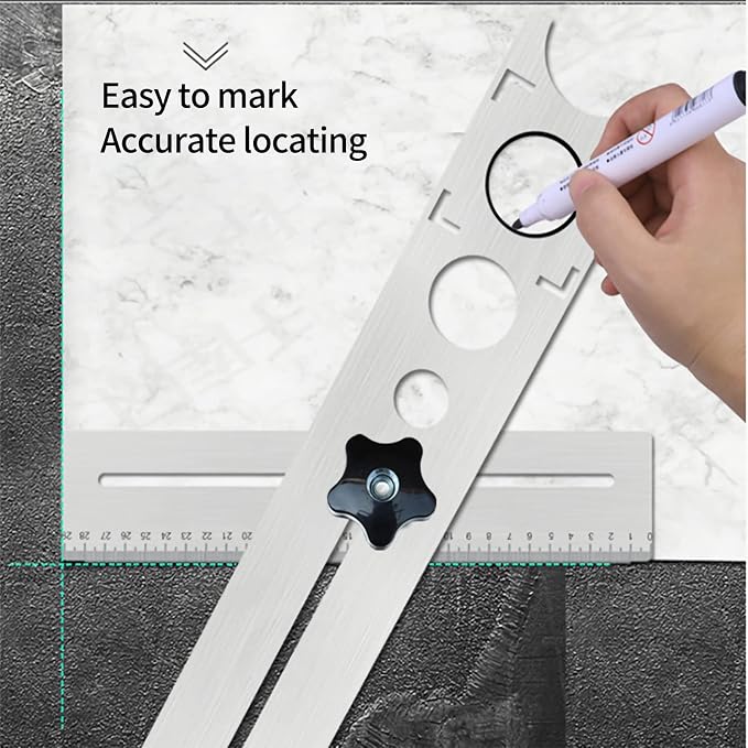 Stainless Steel Tile Drill Guide, Positioning Ruler for Ceramic