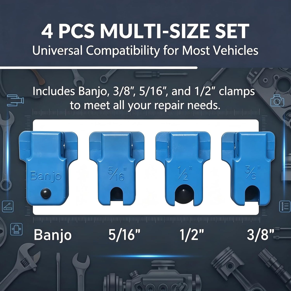 4-Count Car Brake Oil Pipe Plug & Nozzle Clamp