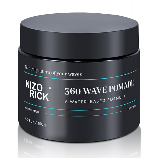 Men's 360 Wave Pomade 150g, Water-Based – Wave Styling Grease for Hair – Non-Greasy