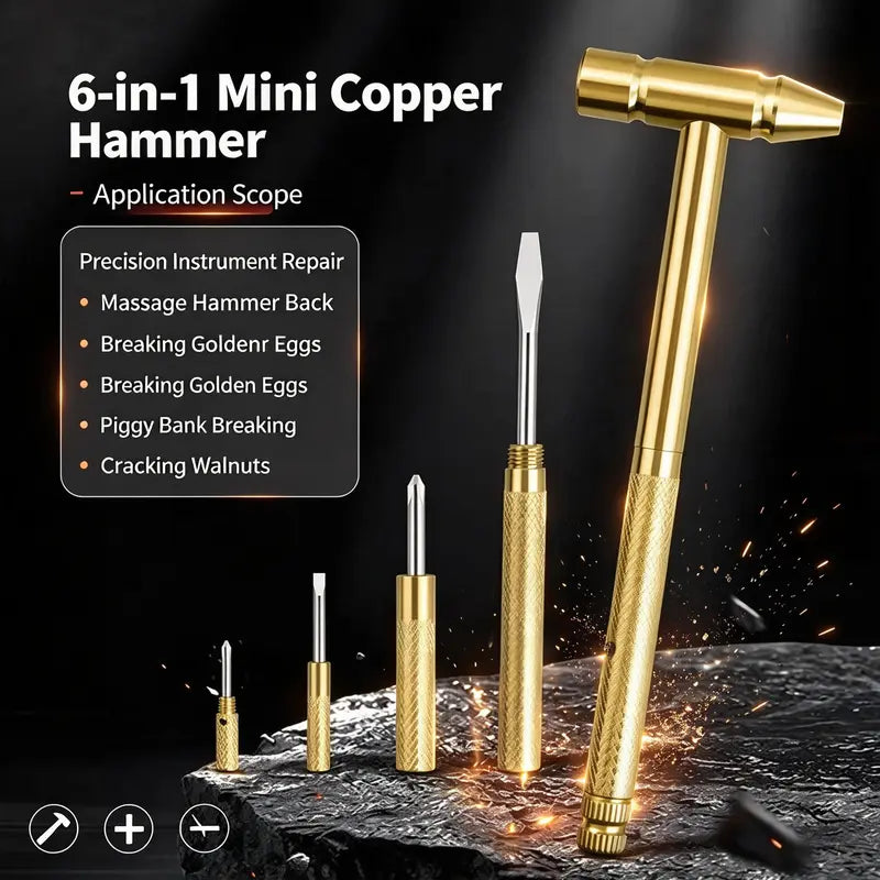 6-in-1 Mini Multifunctional Hammer and Screwdriver Hand Tool