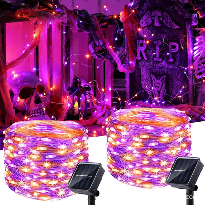 2pcs Outdoor solar string lights