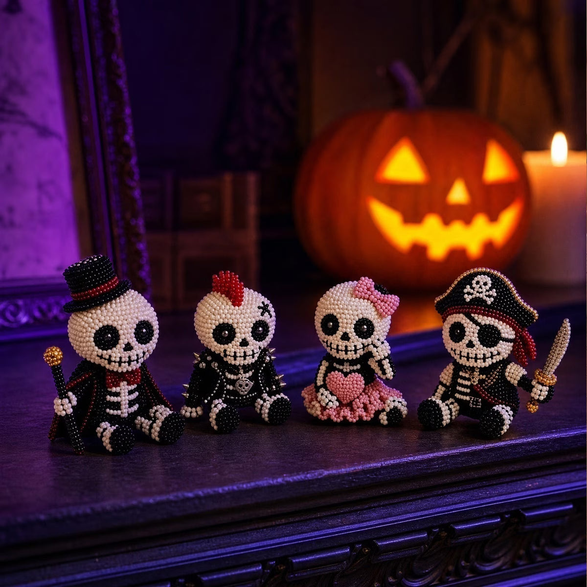DIY 3D Beaded Skull Craft Kit