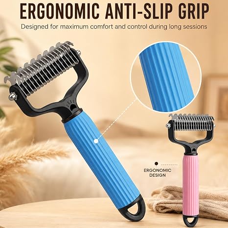 Pet Undercoat Rake Grooming Brush for Long Haired Dogs