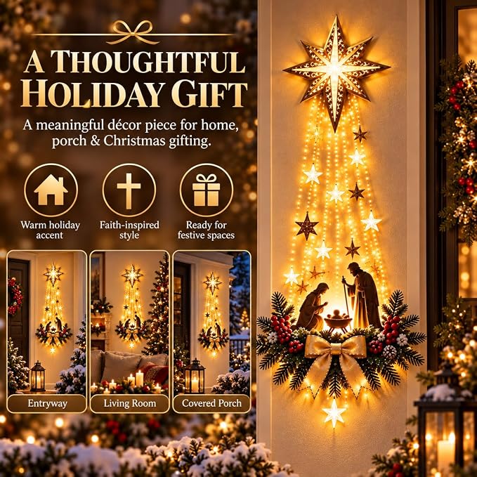 Bethlehem Star of Faith – Lighted Nativity Wall Decor