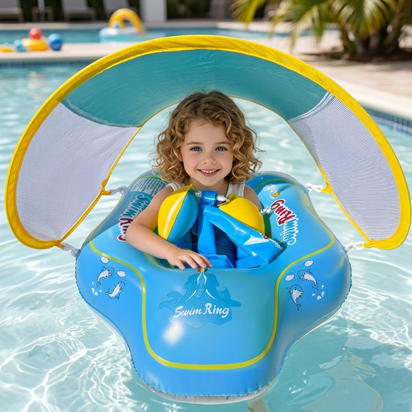 Baby Inflatable Baby Swim Float with Sun Canopy