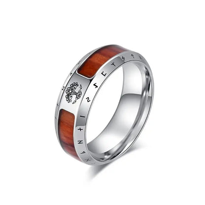 Vintage Men's Stainless Steel Viking Tree of Life Ring