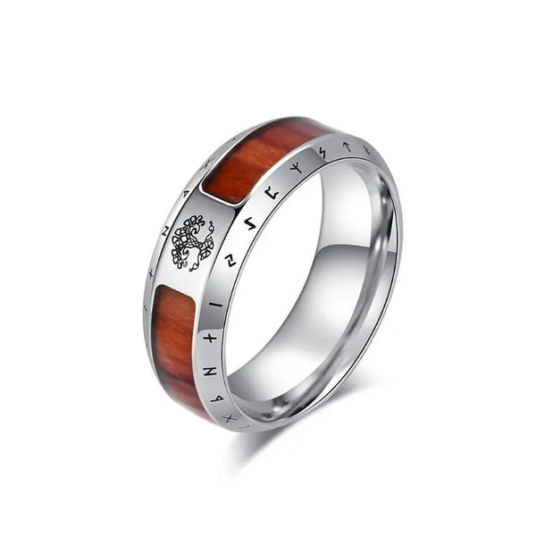 Vintage Men's Stainless Steel Viking Tree of Life Ring