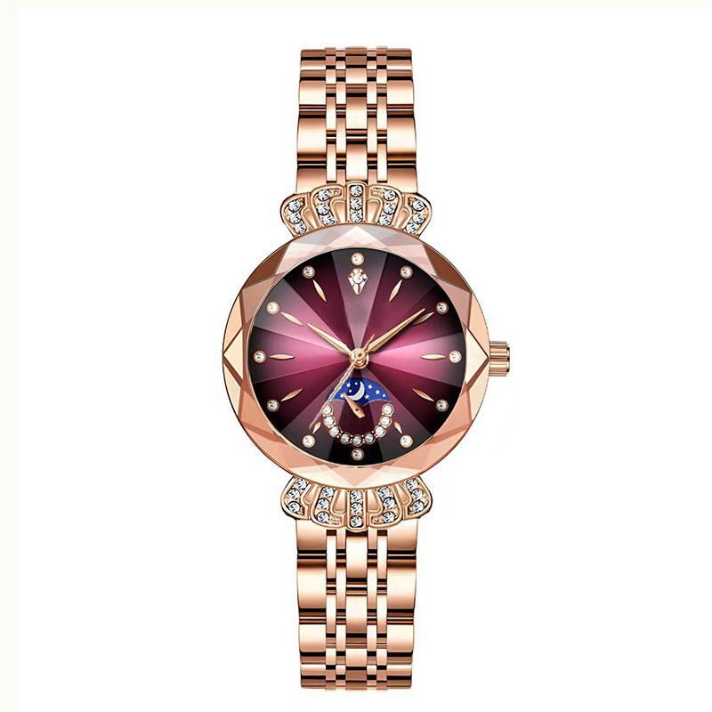 Elegant Womens Quartz Watch, Dainty Dress Watch with Crystal Accents