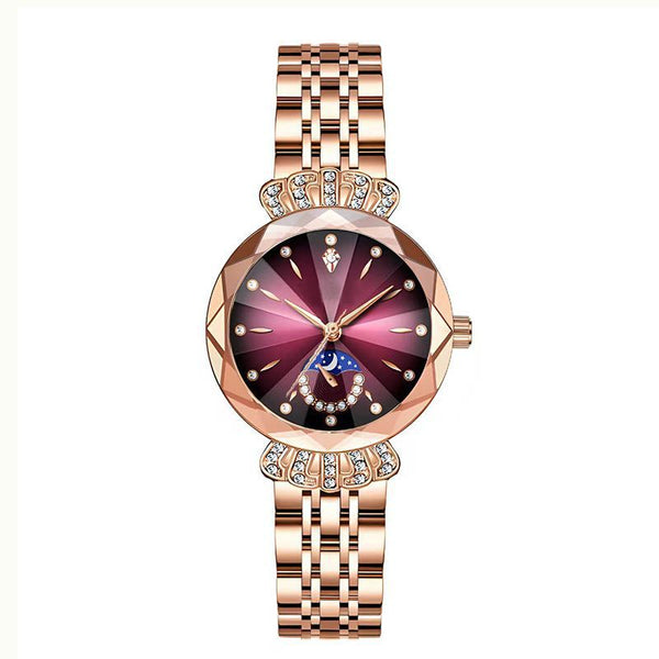 Elegant Womens Quartz Watch, Dainty Dress Watch with Crystal Accents