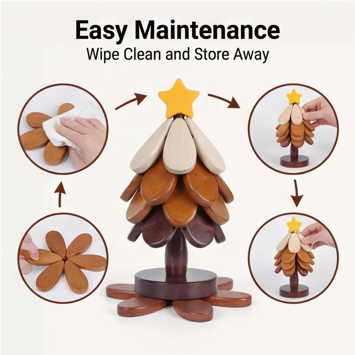 Wooden Christmas Tree Heat-Resistant Trivet