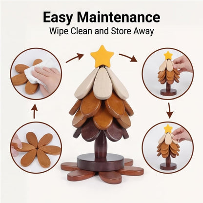 Wooden Christmas Tree Heat-Resistant Trivet