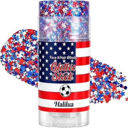 Patriotic Face Hair Glitter Stick