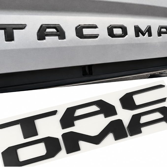 Matte Black Raised Tailgate Insert Emblem Letters - Stylish Accessories and Perfect Gift for Truck Drivers