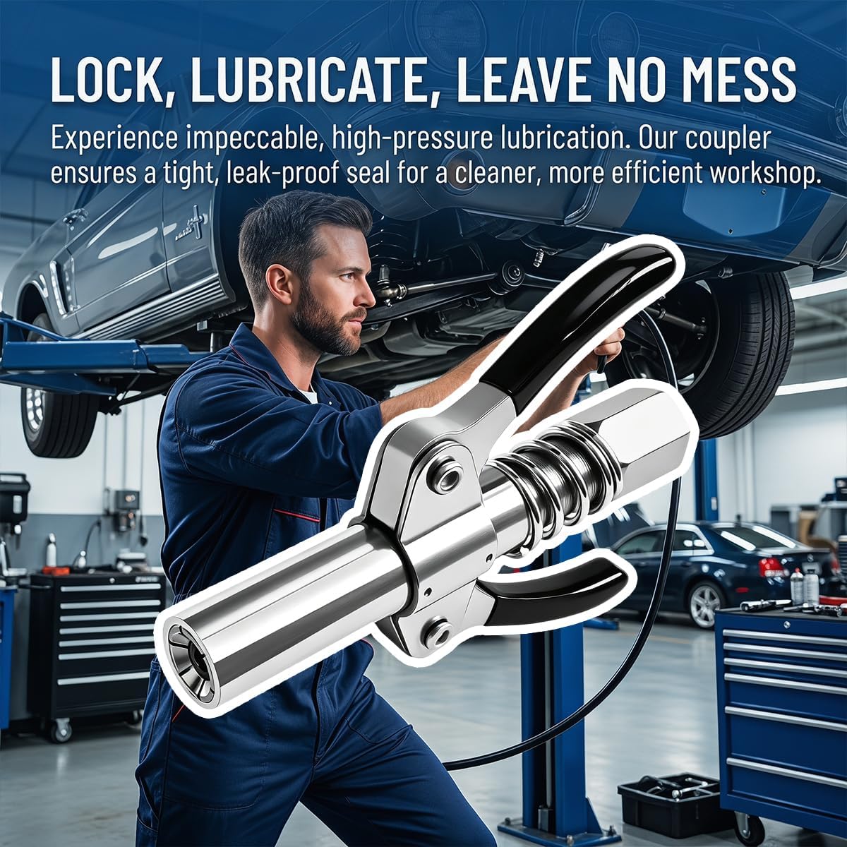 4PCS Quick-locking grease fitting connector Set