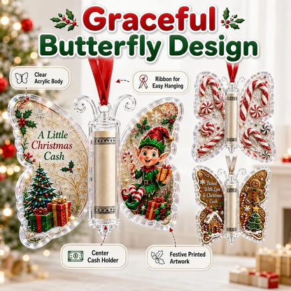 6PCS Butterfly Christmas Cash Gift Holder Ornament