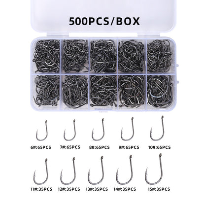 500Pcs Pack of Fishing Hooks with Barbs