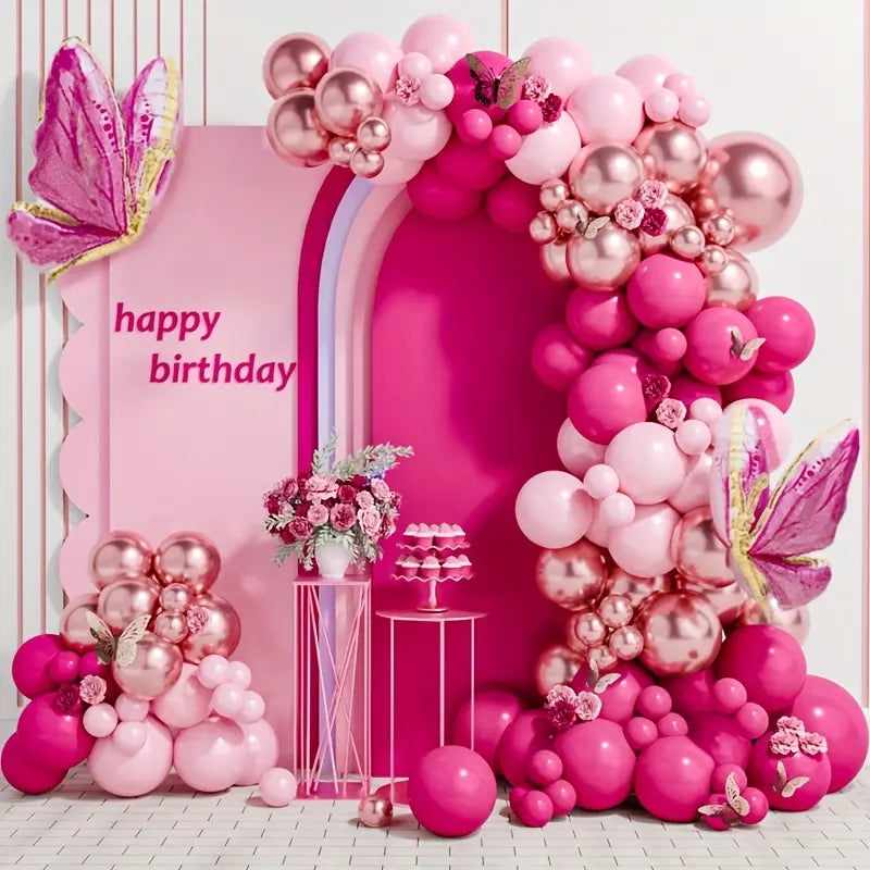 Butterfly Shape Latex Balloon Garland Arch Kit - Metal Chain