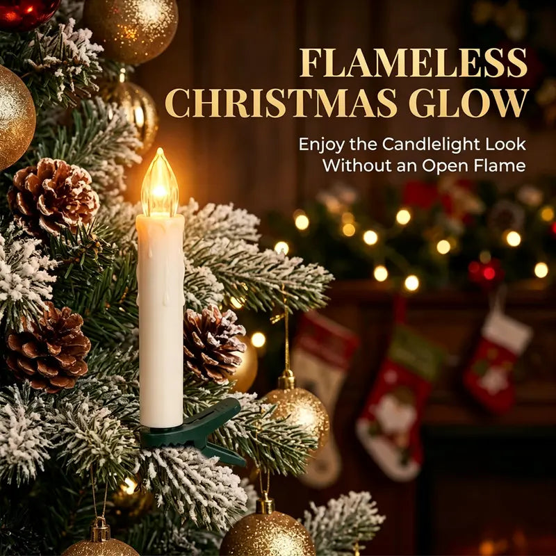 10PCS Flameless Candle Clip Lights with Remote