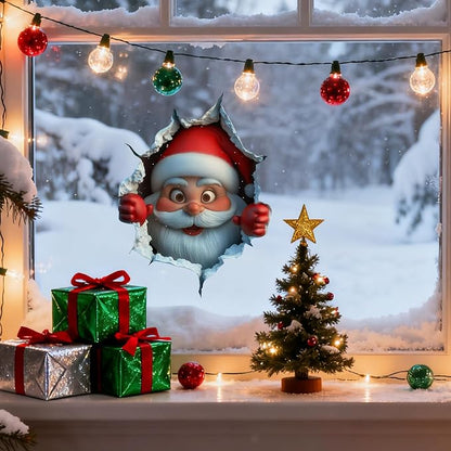 2PCS Fun 3D Santa Claus Wall Sticker