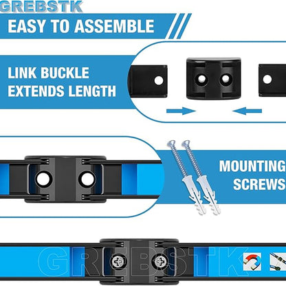 Holder Strip Heavy Duty Magnetic Tool Bar Metal Tool Organizer Rack with Mounting Screws